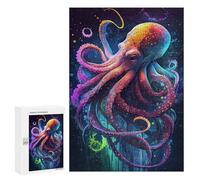 Puzzle sofisticado para adultos, 300 piezas, obra de arte de pulpo colorida, 1 juego familiar de rompecabezas, regalo de cumpleaños, gran regalo para los amantes de los juegos, 300 unidades