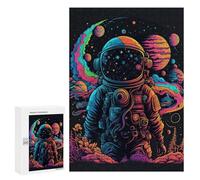 Puzzle sofisticado para adultos, 300 piezas, Viaje de astronauta vibrante, 2 rompecabezas para adolescentes, juegos divertidos, promueve la memoria, gran regalo para los amantes de los juegos, 300