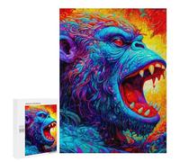 Puzzle sofisticado para adultos, 500 piezas, colorido, diseño de oso roaring, 1 rompecabezas para adolescentes, juegos divertidos, promueve la memoria, gran regalo para los amantes de los juegos, 500
