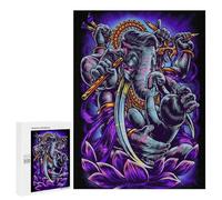 Puzzle sofisticado para adultos, 500 piezas, diseño de elefante vibrante Deity, juego familiar, regalo de cumpleaños, gran regalo para los amantes de los juegos, 500 unidades