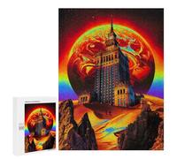 Puzzle sofisticado para adultos, 500 piezas, palacio del desierto con planeta gigante para adolescentes, juegos divertidos, promueve la memoria, gran regalo para los amantes de los juegos, 500