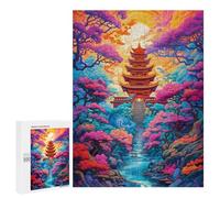 Puzzle sofisticado para adultos, 500 piezas, rompecabezas de paisajes de pagoda para adolescentes, juegos divertidos, promueve la memoria, gran regalo para los amantes de los juegos, 500 unidades