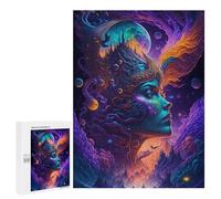 Puzzle sofisticado para adultos, 500 piezas, rompecabezas de retratos cósmicos de fantasía para adolescentes, juegos divertidos, promueve la memoria, gran regalo para los amantes de los juegos, 500