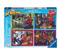 Ravensburger - Spider-Man, Puzzle niños 5 años, Incluye 4 Puzzles de 100 Piezas