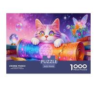 Puzzle Star Eyed Gato Bruja De 1000 Piezas Interesante Rompecabezas Adultos De 1000 Piezas Obra De Arte Hobby 70x50cm/1000pcs