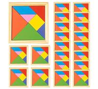 Puzzle Tangram 20pcs Forma geométrica de Madera Rompecabezas lógica Cerebro Teaser Juegos Tangrams Juegos para niños favores de Fiesta |.Rompecabezas para niños