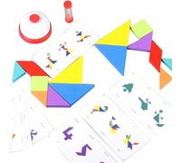 Puzzle Tangram - Bloques De De Madera | De Bloque De Madera | Educativo | Viajes De Viaje | Brain Teasers Logic Stem Games Educativos para Los Tiempos De Fiesta en Clase para