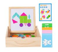 Puzzle Tangram de Madera - Juguete de aprendizaje magnético, Conjunto geométrico para niños pequeños, kit educativo | Mejorar la resolución práctica de problemas para estudiantes actividades de g