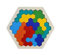 Puzzle Tangram - montesori Wood Puzzle | De Bloque Hexa, Hexagon Tangram, De Teaser Cerebral De Madera, Geometría De Juegos De Cerebro para Niños para Niños Peq