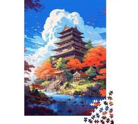 Puzzle Templo japonés otoño De 1000 Piezas Interesante Rompecabezas Hombres Y Mujeres De 1000 Piezas Obra De Arte Regalo 70x50cm/1000pcs