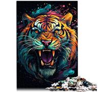 Puzzle The colorful psicodelicism of Fire Tiger Puzzles 2000 piezas 70.0 cm x100.0 cm rompecabezas de tarjeta gris para adultos y niños de 14 años en adelante rompecabezas práctico