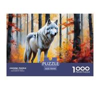 Puzzle The White Lobo in The Otoño Forest De 1000 Piezas Interesante Rompecabezas Adultos De 1000 Piezas Juego Hobby 70x50cm/1000pcs