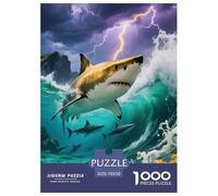 Puzzle Tiburón 1000 Piezas - para Adultos Y Niños Rompecabezas De Olas en Arrecife Somero, Desafío Divertido Y Familiar, Decorativo, Regalo Original 70x50cm/1000pcs