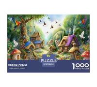 Puzzle Tierra Mística del Pueblo de Las Haditas del Bosque De 1000 Piezas Interesante Rompecabezas Adultos De 1000 Piezas Juego Entretenimiento Creativo 38x26cm/1000pcs