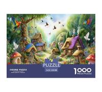 Puzzle Tierra Mística del Pueblo de Las Haditas del Bosque De 1000 Piezas Interesante Rompecabezas para Adultos De 1000 Piezas Obra De Arte Regalo 52x38cm/1000pcs