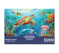 Puzzle Tortuga De 1000 Piezas para Adultos, Rompecabezas Coral Colorido Marine Life Adultos, Juego Didáctico Regalos Creativos 38x26cm/1000pcs