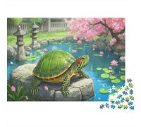 Puzzle Tortuga de Orejas Rojas 1000 Piezas para Adultos, Rompecabezas Spring Flor Adultos Juego Didáctico Productos Lúdicos Creativos 1000pcs (75x50cm)