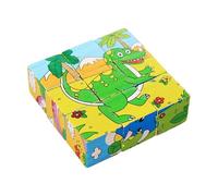 Puzzle Toy - Wooden Cube Brain Teaser Game, Early Learning Logic Challenge Set with Smooth Edge Block Design, Cognitive Skill Building Feature, Ideal for Boys Girls Classroom Home Study Playroom Kinde