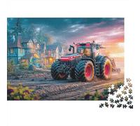 Puzzle Tractor 1000 Piezas Cartón Grueso | Anochecer Muy retador Adultos/Adolescentes 12-18 Retos mentales Antiestrés Relajación 52x38cm