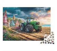 Puzzle Tractor 1000 Piezas Cartulina | Escena agrícola Educativo Retos mentales Niños/Principiantes Estilo Rural 38x26cm