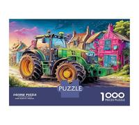 Puzzle Tractor Carretera Pueblo 1000 Piezas - para Adultos Puzzles De Arte Escena Rural Colorida, Divertido, Desafiante E Instructivo Arte Decorativo, Regalo Original 70x50cm/1000pcs