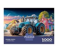 Puzzle Tractor En Pueblo 1000 Piezas - para Adultos Puzzles De Escena Rural Fantasía, Divertido, Desafiante E Instructivo Arte Decorativo, Regalo Ideal 52x38cm/1000pcs
