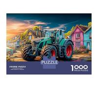 Puzzle Tractor En Pueblo 1000 Piezas - para Adultos Puzzles De Estilo Escena Granja Rural, Divertido, Desafiante E Instructivo Decorativo, 52x38cm/1000pcs