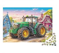 Puzzle Tractor en un Camino de Pueblo- De 1000 Piezas para Adultos, Puzzle Arte de Escena de Granja Rural Adultos, Juego De Rompecabezas Decoración para El Hogar 52x38cm/1000pcs