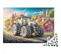 Puzzle Tractor en un Camino de Pueblo De 1000 Piezas para Adultos, Rompecabezas Arte de Escena de Granja Rural Adultos, Rompecabezas Familiar Regalos Creativos 52x38cm/1000pcs