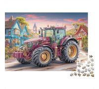 Puzzle Tractor Rural 1000 Piezas Cartón Premium | Arte vehículo agrícola Vintage Reto Mental Educativo Desarrollo cognitivo Todas Las Edades 52x38cm
