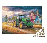 Puzzle Tractor Rural 1000 Piezas Cartulina | Paisaje agrícola Vintage Niños/Principiantes/Adultos 12+ Desarrollo cognitivo 38x26cm