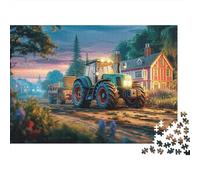 Puzzle Tractor Rural 1000 Piezas Cartulina | Paisaje agrícola Vintage Retador Educativo Niños Desarrollo cognitivo Entrenamiento Cerebral 70x50cm