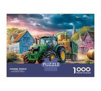 Puzzle Tractor Transportando Heno 1000 Piezas - para Adultos Puzzles De Estilo Escena Pueblo Rural, Divertido, Desafiante E Instructivo Decorativo, Regalo Original 52x38cm/1000pcs
