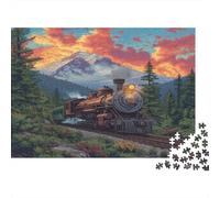 Puzzle Train Vintage Pour Adultes,52x38cm/1000pcs,jeu Éducatif,décoration De La Maison,Paysage de montagne Art