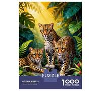 Puzzle Tres Jaguares De 1000 Piezas Rompecabezas Adultos De 1000 Piezas Decoracion Hobby 38x26cm/1000pcs