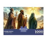 Puzzle Tres Reyes Magos 1000 Piezas Papel Reciclado, Bajo Estrellas Juego Educativo Relajante Idea Regalo Adultos 38x26cm