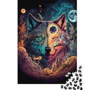 Puzzle Visión mística del Lobo De 1000 Piezas Animales Rompecabezas Hombres Y Mujeres De 1000 Piezas Obra De Arte Entretenimiento Creativo 70x50cm/1000pcs