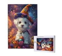 Puzzle Víspera de Todos los Santos 300 Piezas Perro Grande Rompecabezas Adultos de Madera,Puzzles Juegos Divertidos/Relajantes/Desafiantes para Adultos,Como Regalo para Amigos y Seres Queridos 2T-1821