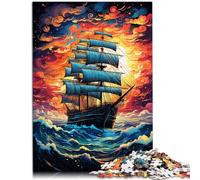 Puzzle "Vista de un barco en el océano tormentoso", 1000 piezas, puzle para adultos, 26 x 38 cm, puzzle de cartón para adultos y niños a partir de 14 años