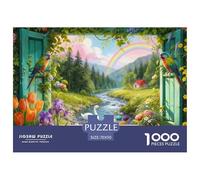 Puzzle Vista de Ventana De 1000 Piezas Interesante Rompecabezas Hombres Y Mujeres De 1000 Piezas Pintura Regalo 70x50cm/1000pcs