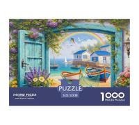 Puzzle Vista de Ventana De 1000 Piezas Interesante Rompecabezas para Adultos De 1000 Piezas Pintura Entretenimento 52x38cm/1000pcs