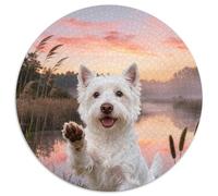 Puzzle West Highland White Terrier 1000 Piezas - para Adultos Y Niños Puzzle De Hierba, Juego Divertido E Instructivo Arte Decorativo, Regalo Original 1000pcs (67.5x67.5cm)