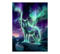 Puzzle Wolf Aurora Montaña, 1000 Piezas Juego Interior Adulto | 70x50cm Cartón, Ejercicio Mental, Acabado Superficie Lisa, Amantes De Puzzles, Reducción Del Estrés