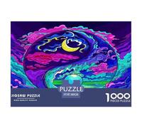 Puzzle Yin-Yang 1000 Piezas difícil - Luna Nubes Yin-Yang Espiritual 38x26cm