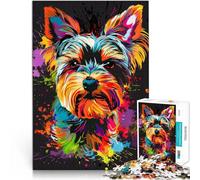Puzzle Yorkshire Terrier Perro 2000 Piezas Puzzle Puzzle 27.56 in x39.37 in, Puzzle de mapa gris para adultos y niños a partir de 14 años, regalo de cumpleaños, regalos para adultos