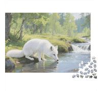 Puzzle Zorro ártico 1000 Piezas para Adultos, Rompecabezas Arroyo de Bosque Adultos, Decoración para El Hogar 1000pcs (75x50cm)