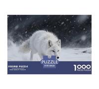 Puzzle Zorro ártico 1000 Piezas para Adultos, Rompecabezas Escena de Desierto en Tormenta de Nieve Adultos, Juego De Rompecabezas Decoración para El Hogar 38x26cm/1000pcs