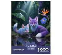 Puzzle Zorro Bebé 1000 Piezas - para Adultos Y Niños Puzzles De Abrevadero en la Selva, Juego Desafiante, Decorativo, Regalo Original 38x26cm/1000pcs