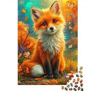 Puzzle Zorro Lindo en otoño De 1000 Piezas animaleses Rompecabezas para Adultos De 1000 Piezas Decoracion Hobby 52x38cm/1000pcs