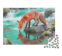 Puzzle Zorro Rojo De 1000 Piezas para Adultos, Puzzle Ruisseau de Montaña Adultos, Rompecabezas Familiar Regalos Creativos 1000pcs (75x50cm)